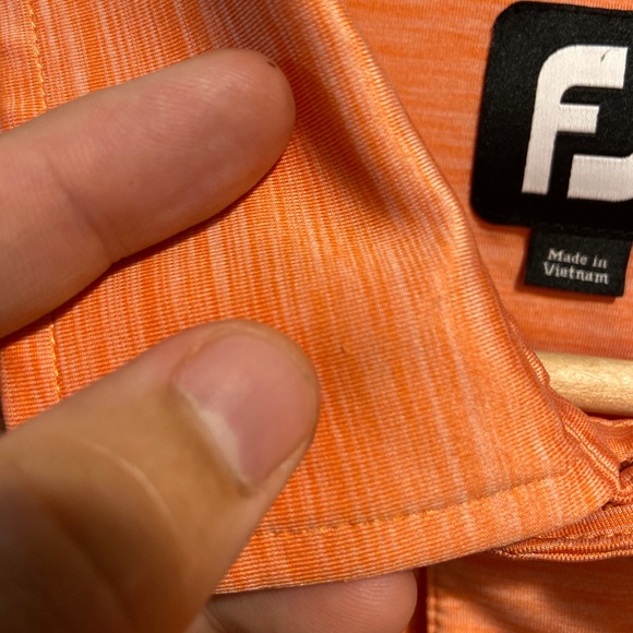 FootJoy FJ Heather Light Orange S/S Desert Springs Golf Polo Shirt Men’s L *FLAW - Picture 10 of 13